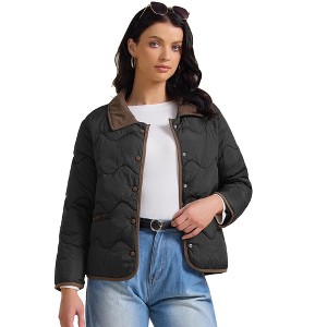 INSPIRE CHIC Women's Casual Long Sleeve Button Down Padded Outerwear Puffer Jacket - 1 of 4