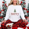 Merry Christmas Tree Stars - Women's Garment Dyed Long Sleeve Graphic T-Shirt - 3 of 4
