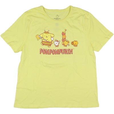 Sanrio Womens Pompompurin Honey Bee Adult Short Sleeve T-Shirt