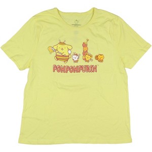 Sanrio Womens Pompompurin Honey Bee Adult Short Sleeve T-Shirt - 1 of 3