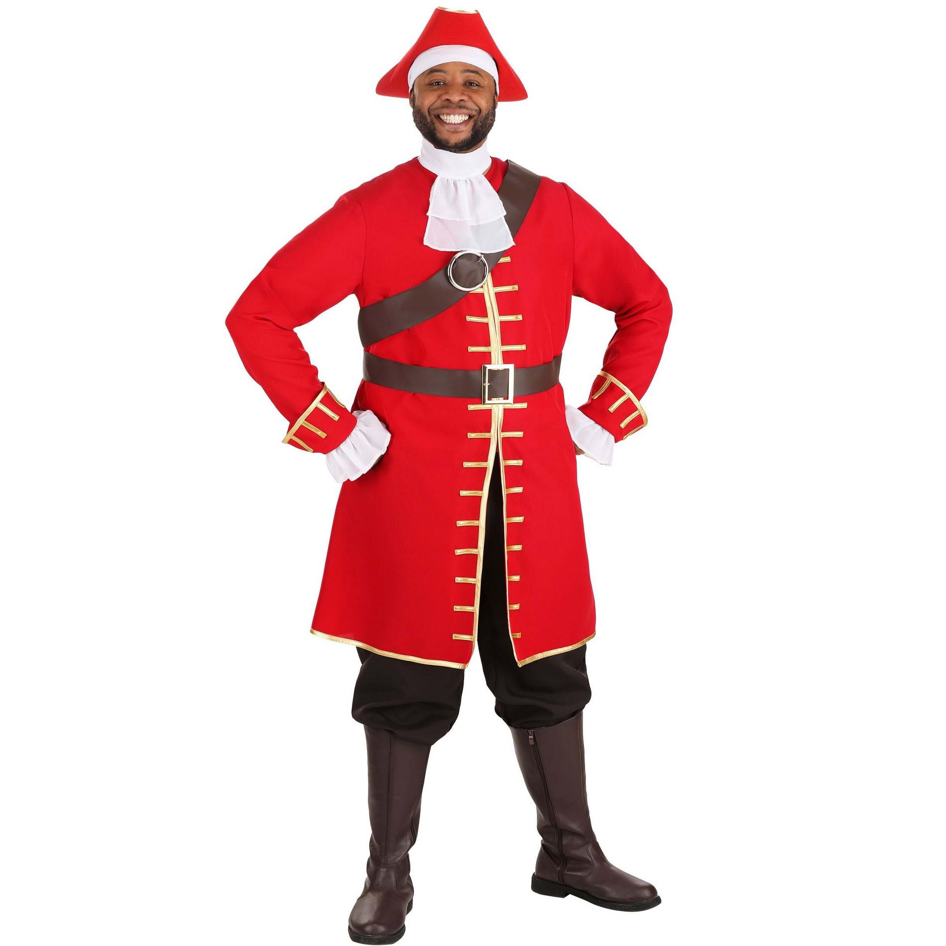 HalloweenCostumes.com 4X  Men  Plus Size Rum Captain Men's Costume, Red/White/Brown