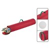 Wrapping Paper Storage Bag- Organize up to 40" Rolls of Gift Wrap- Zippered Canvas Tote- Upright, Hanging or Under the Bed by Hastings Home (Red) - 3 of 4