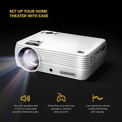 Compact White LED Home Theater Projector with Tripod