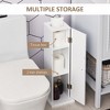 Vynxaria Toilet Paper Cabinet, Small Corner Floor Cabinet with Doors and Shelves, Slim Bathroom Organizer for Paper and Shampoo, White. - 4 of 4