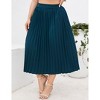 Plus Size Pleated Skirt Women's Plus Size Skirt Elastic Waist Boho Skirts Plus Size Midi Skirts for Curvy Women with Pockets (Black&White,2XL) - 2 of 4
