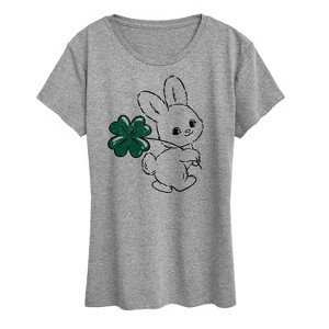 Women's - Instant Message - Bunny And Clover Short Sleeve Graphic T-Shirt - 1 of 4