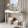 White Elegant Mirrored Entryway Console Table, Vintage Carved Wood Frame Sofa Table for Living Room, Hallway - Panipeachy - 2 of 4