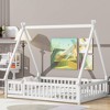 NicBex Kids Montessori Bed with Guardrails,Floor Bed with Tent-shaped Design,Twin/Full Size Toddler bed for Bedroom,White/Brown/Gray/Off-White - 2 of 4