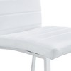 ChicFurnit Dining Sets Modern Round Table Set with 2 pcs Comfortable Upholstered Chairs for Dining Room, White, 21.5"*17.2"*35.7" - 3 of 4