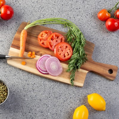 Classic Acacia Wood 3-Piece Cutting Board Set with Handles