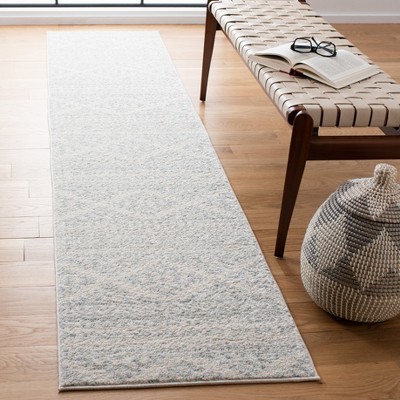 104" Round Ivory/Light Grey Geometric Synthetic Area Rug