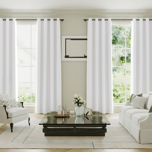 Blackout Curtains Thermal Insulated Heat and Full Light Blocking Curtains for Living Room with Black Liner 2 Panels Set - 1 of 4