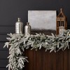 Christmas Royal Oaks Flocked Fir 9FT Garland, Pre-Lit 60 Warm White LED Lights, 210 PE/PVC Tips, Plug in - 2 of 4