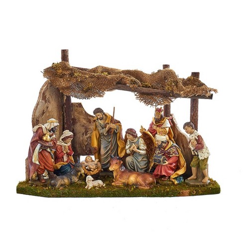 Kurt Adler Nativity Set Of 11 Figures And Stable : Target