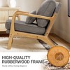 Beige Modern Accent Chair with Lumbar Pillow and Wooden Frame for Living Room or Office - 4 of 4
