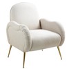 APRILSOUL Accent Chair, Metal Gold Legs, Snowflake Fabric, Single Sofa, Holds 300lbs, Living Room Bedroom Dining Room, Guest Club Chair,Beige/Cyan - 2 of 4