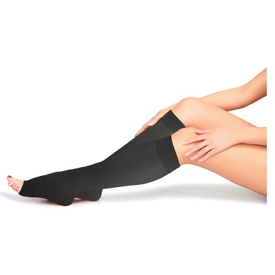 Truform Sheer Compression Stockings, 8-15 mmHg, Women's Open Toe, Knee High Length, 20 Denier