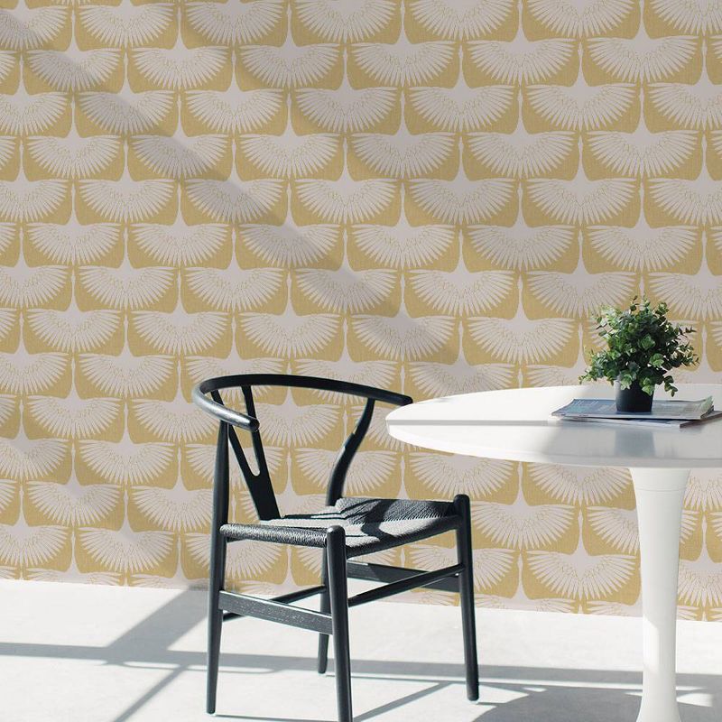 Tempaper Feather Flock Peel and Stick Wallpaper Golden Hour, 5 of 6