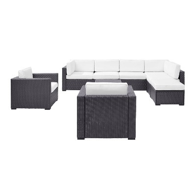 Biscayne 7pc Outdoor Wicker Sectional Set - White - Crosley
