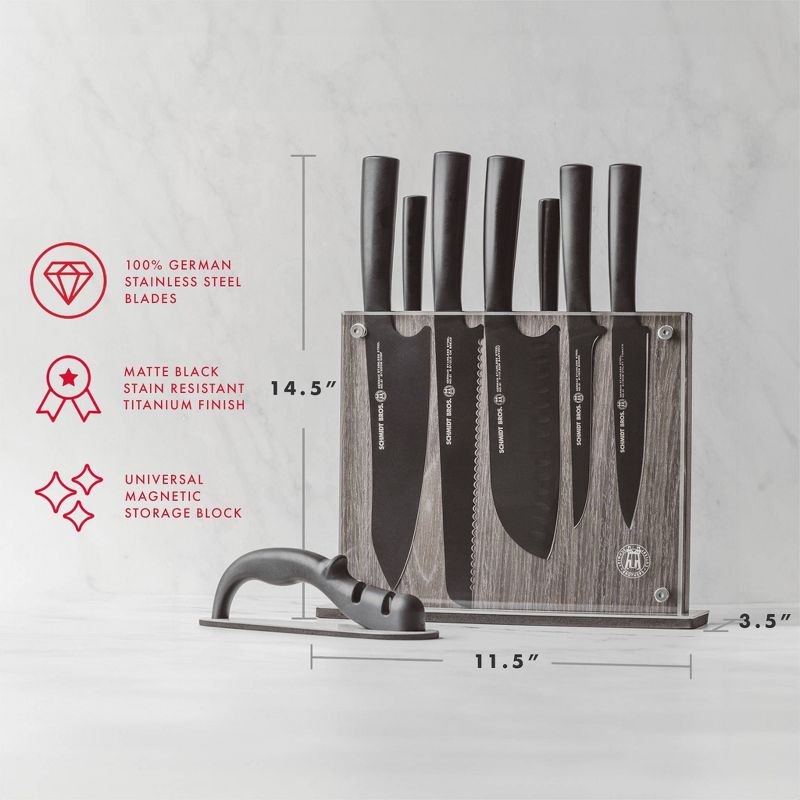 Schmidt Brothers Cutlery 9pc Jet Black Series Knife Block Set, 5 of 9