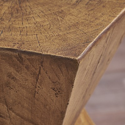 Twisted Hourglass Modern Accent Table in Wood Finish