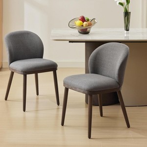 Dining Chair Set of 2,Modern Upholstered Kitchen Chairs with Ergonomic Back Support,265lbs Capacity Dining Room Chairs with Wood Legs - 1 of 4