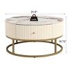NicBex Modern 31.5" Round Coffee Table with Storage Drawers for Living Room and Office - 2 of 4