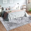 Vintage Washable Floral Printed Area Rug with Non-Slip Backing Farmhouse Oriental Distressed Low Pile Carpet - 4 of 4