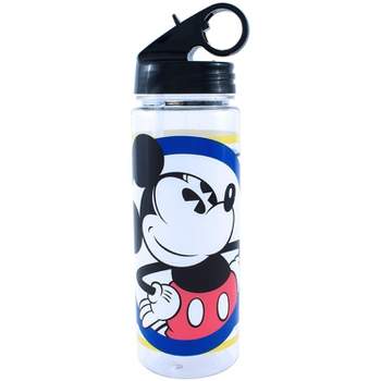 Silver Buffalo Disney Mickey Mouse Water Bottle With Flip-Up Straw | Holds 20 Ounces