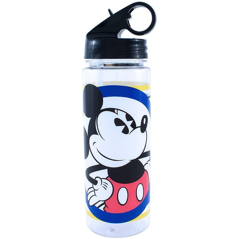 Silver Buffalo Disney Mickey Mouse Water Bottle With Flip-Up Straw | Holds 20 Ounces, 1 of 3