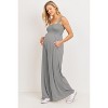 Hello Miz Women's Sleeveless Smocked Neck Maternity Jumpsuit Romper - 2 of 4