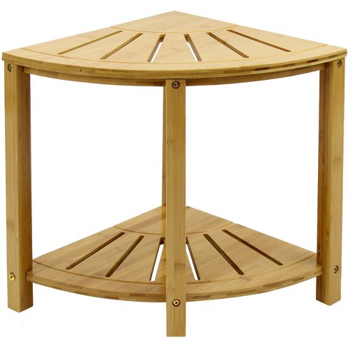 Sorbus 2 Tier Bamboo Corner Shower Stool With Shelf Target