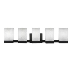 Toltec Lighting Nouvelle 5 - Light Vanity in  Espresso with 4" Square White Muslin Shade - 1 of 1