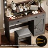 Infurnic Makeup Vanity Table Set with Large Mirror, Girls Women Bedroom Square Mirror Stored Drawer Cabinets with Stool, Black 53.9" H - 3 of 4
