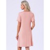 INSPIRE CHIC Women's Nightgowns Lace Trim Round Neck Short Sleeve Sleepwear Night Shirts Soft Sleep Pajama Dress - 4 of 4