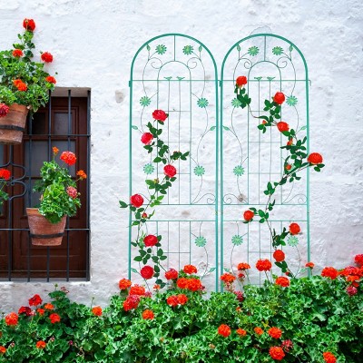 2 Pack Metal Garden Trellis, Garden Trellis Arch, 86" X 40" Trellises For Climbing Plants Flower Support-Cuddlewood