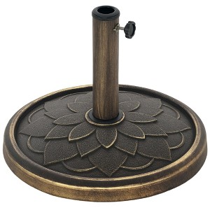 Outsunny Round Patio Umbrella Base, 26 lbs Resin Umbrella Stand Base, Patio Umbrella Holder for 1.3"/1.5"/1.9" Umbrella Poles - 1 of 4