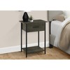 Vynxaria Contemporary 2-Tier Accent Table with Storage Drawer & Black Metal Legs - 3 of 4