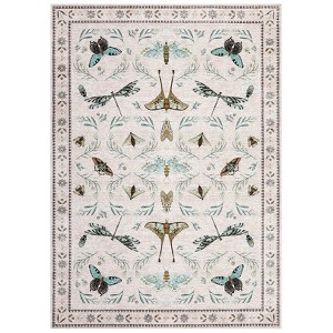 Insect Washable Soft Area Rugs for Living Room Bedroom Ultra-Thin Non Slip Dining Room Stain Resistant Rug Large Carpet for Office Nursery Bedroom - 1 of 4