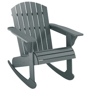 Outsunny Rustic Wooden Adirondack Rocking Chair Outdoor Lounge Chair Fire Pit Seating with Slatted Wooden Design for Patio, Backyard - 1 of 4