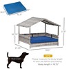 UbMelt Outdoor Dog House with Water-resistant Cushion Large Rattan Puppy Dog Kennel with Canopy - 3 of 4