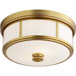 Minka Lavery Modern Ceiling Light Flush Mount Fixture 13 1/2" Liberty Gold Etched Opal Glass Shade for Bedroom Kitchen Living Room