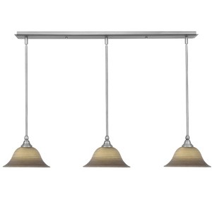 Toltec Lighting Any 3 - Light Chandelier in  Brushed Nickel with 10" Gray Linen  Shade - 1 of 1