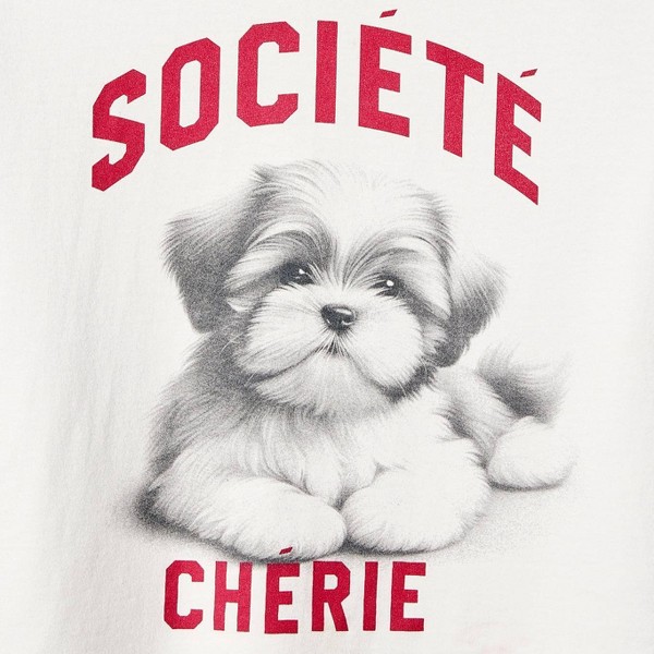 Playera de niña manga corta 100% algodón 'Dog' talla grande con gráfico - Cat & Jack™ Crema 3