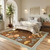 Farmhouse Washable Rug Floral Living Room Rug with Non Slip Rubber Backing, Foldable Floor Mats - 2 of 4