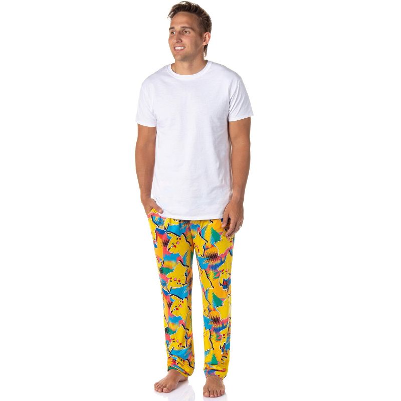 Pokemon Men's Pikachu Pajama Pants Allover Multicolor Lounge Sleep Bottoms, 3 of 7