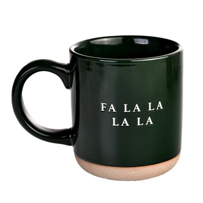 Sweet Water Decor Fa La La Green Stoneware Coffee Mug -14oz