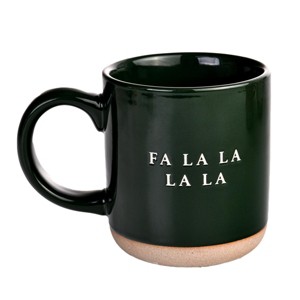 Sweet Water Decor Fa La La Green Stoneware Coffee Mug -14oz - 1 of 3