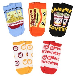 Maruchan Ramen Noodles Face Logo Adult 5 Pair No-Show Socks - 1 of 4