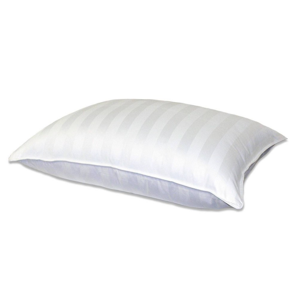Supreme Cotton Damask Down Pillow (Standard/Queen) White - Blue Ridge Home Fashions: 350 Thread Count, Duck Feather & Down Fill